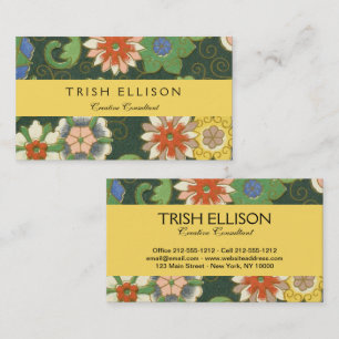 Carte De Visite Cloisonne Chine Patter Asiatique Oriental