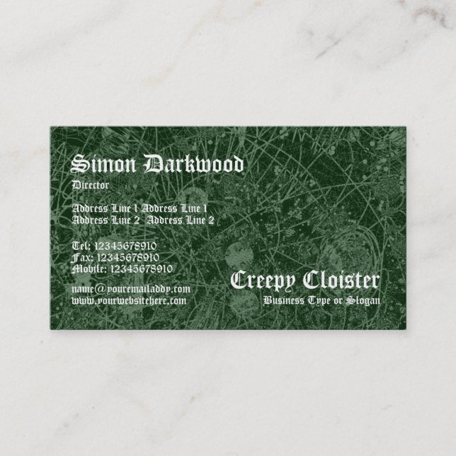 Carte De Visite Cloître déplaisant 01 - Tex Abstact - Vert foncé (Devant)