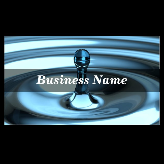 Carte De Visite Closeup 3D de Perfect Blue Water Drop (Créateur téléchargé)