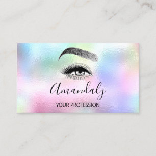 Carte De Visite Clou Artiste Lash Friseur Logo Hologramm rose