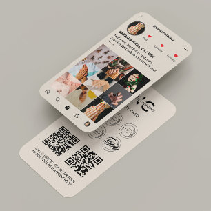 Carte De Visite Clou Beauté Salon Manicuriste Beige Tan IG Loyauté