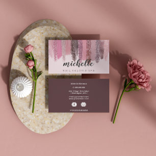 Carte De Visite Clou polonais Parties scintillant Salon Manucure M