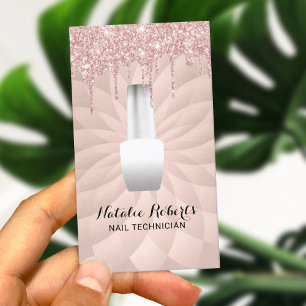 Carte De Visite Clou Salon Rose Gold Drives Géométrique Manicurist