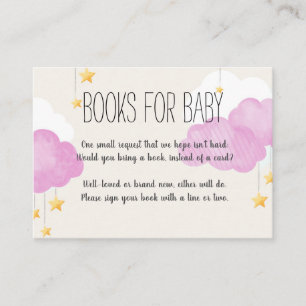 Carte De Visite Cloud 9 Baby shower Pink Demande de réservation