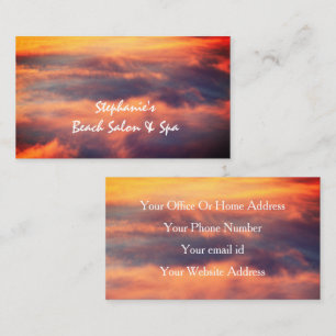 Carte De Visite Clouds Sky Artistic Tropical Sunset Spa Salon