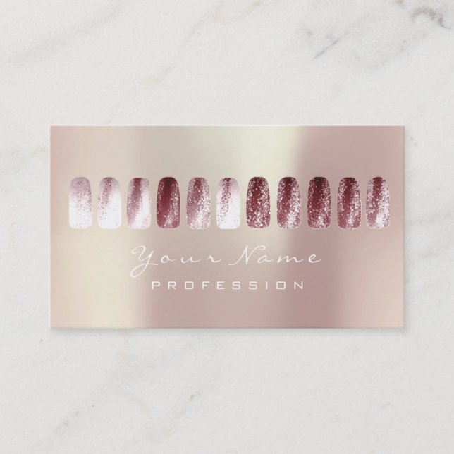 Carte De Visite Clous Art Beauty Studio Parties scintillant Red Be (Devant)