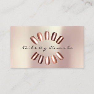 Carte De Visite Clous Artiste Blush Pearly Rose Gold Beauty Studio