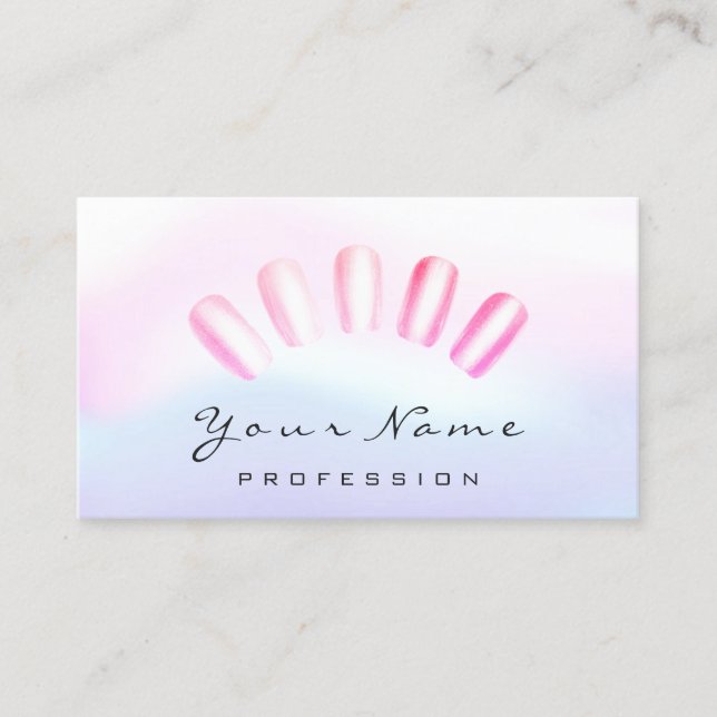 Carte De Visite Clous Artiste Rose Manucure Pedicure Pastel (Devant)