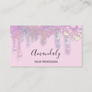 Carte De Visite Clous Beauté Logo Drivers Holographe Blue Pastels