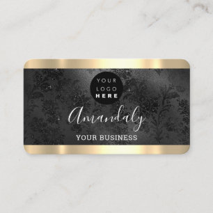 Carte De Visite Clous de cheveux maquillage Stylist Gold Black Log