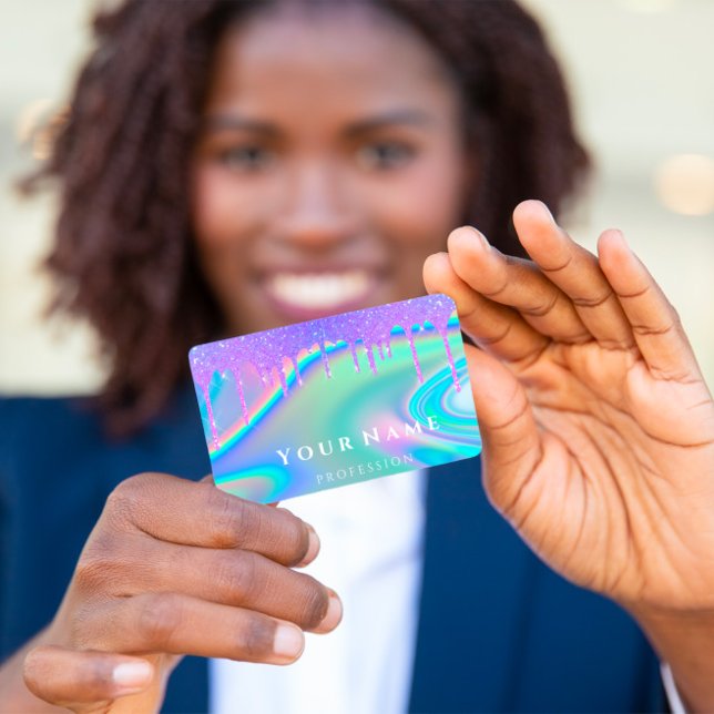 Carte De Visite Clous de maquillage professionnel Holographe Unico (Créateur téléchargé)