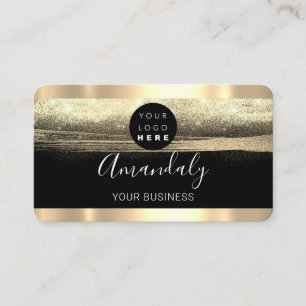 Carte De Visite Clous maquillage Stylist Gold Black Logo personnal