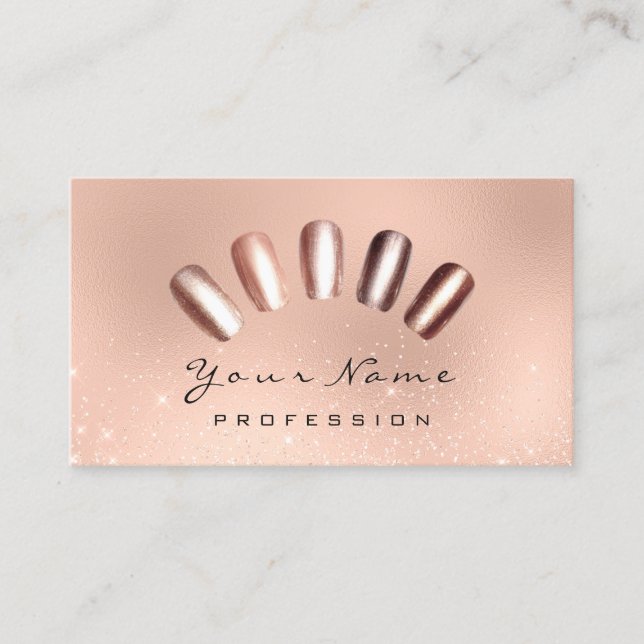 Carte De Visite Clous Parties scintillant d'art Peau rose Rose Man (Devant)