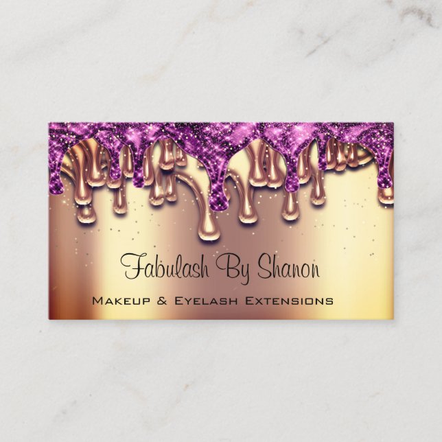 Carte De Visite Clous Salon Artiste Rose Gold Purple Drives rose (Devant)