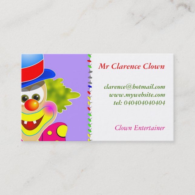 Carte De Visite Clown (Devant)