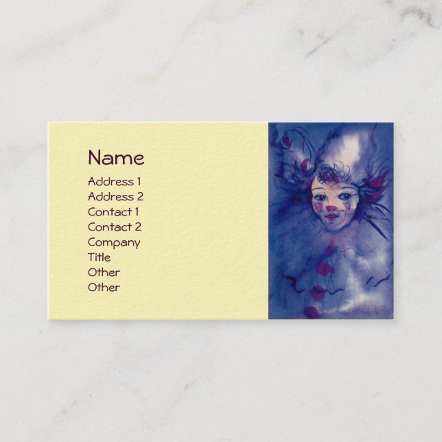 CARTE DE VISITE CLOWN DANS PURPLE (Devant)