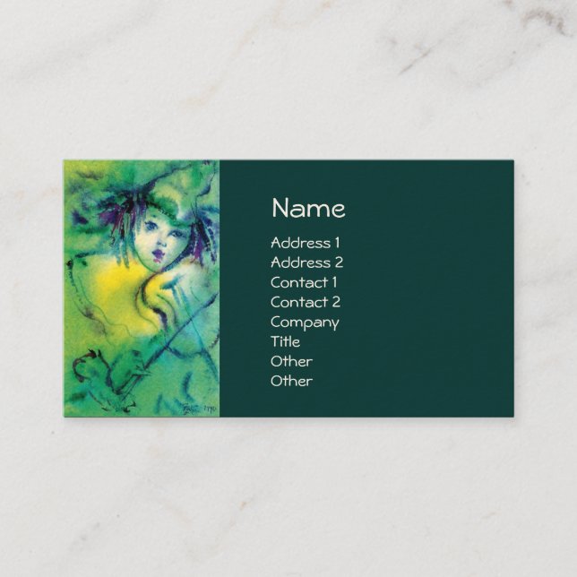 CARTE DE VISITE CLOWN EN VERT (Devant)