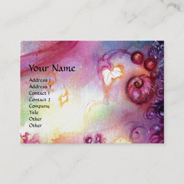 Carte De Visite CLOWN MUSICAL ROSE  Aquarelle (Devant)