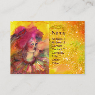CARTE DE VISITE CLOWN ROSE