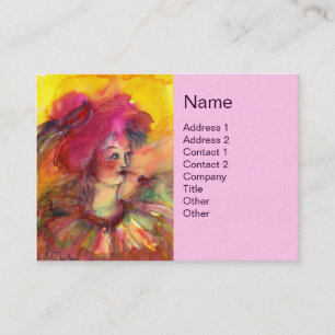 CARTE DE VISITE CLOWN ROSE