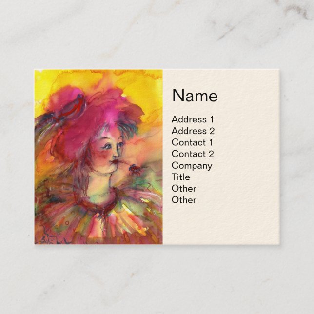 CARTE DE VISITE CLOWN ROSE (Devant)