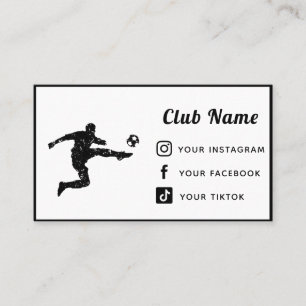 Carte De Visite Club Coach Soccer Simple Plateformes De Médias Soc