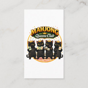 Carte De Visite Club des Reines de Mahjong Chats Noirs Mignons