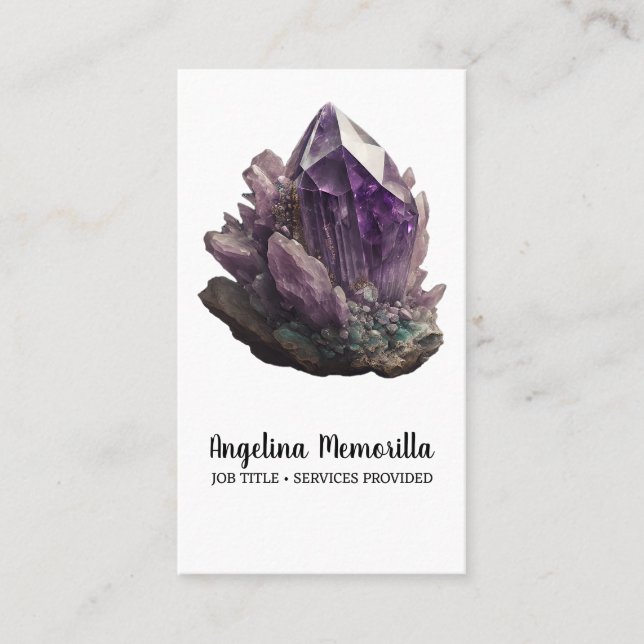 Carte De Visite Cluster de cristal d'Améthyste (Devant)