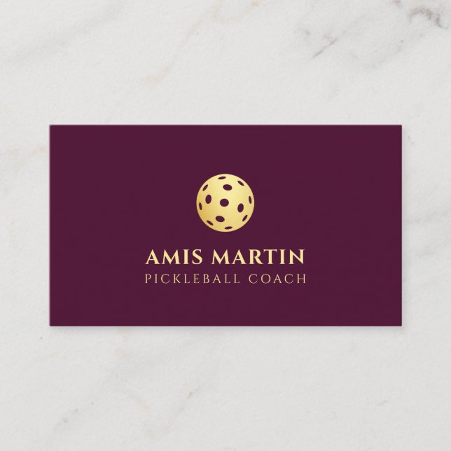 Carte De Visite Coach Bourgogne et Pickleball Or (Devant)