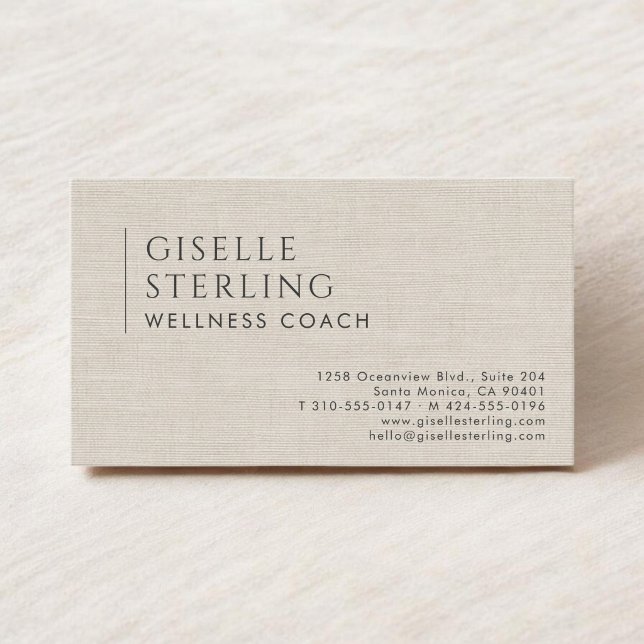 Carte De Visite Coach de Bien-être Lin Naturel (Créateur téléchargé)