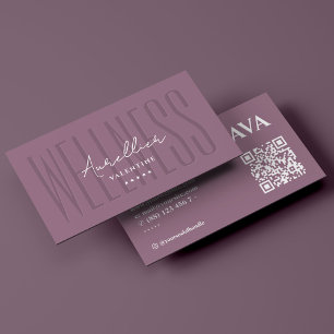 Carte De Visite Coach de bien-être Minimaliste Rose Poussiéreux Th