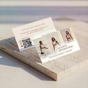 Carte De Visite Coach de fitness moderne Maquette de photo de form