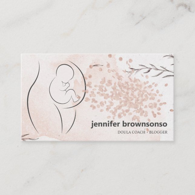 Carte De Visite Coach de naissance Doula enceinte (Devant)