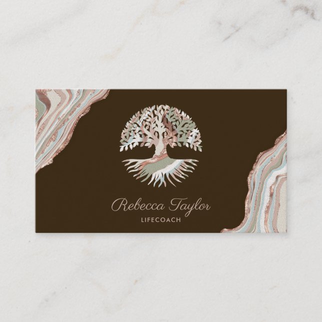 Carte De Visite coach de vie arbre de vie thérapeute guérisseur bi (Devant)