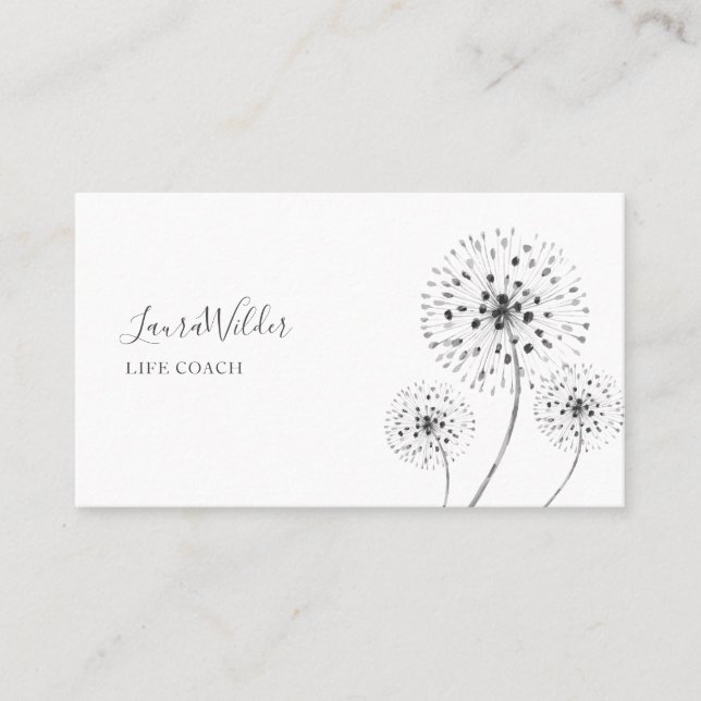 Carte De Visite Coach de vie Fleurs dessinées à la main (Devant)