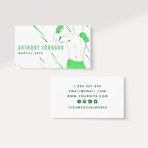 Carte De Visite Coach des Arts Martiaux Boxing Combat Sports de co