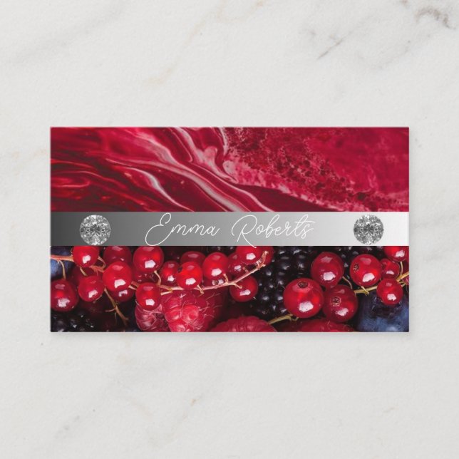 Carte de visite Coach Diamant Rose Marbre Argent (Devant)