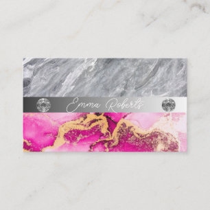 Carte de visite Coach Diamant Rose Marbre Argent