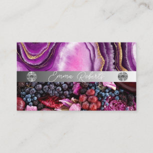 Carte de visite Coach Diamant Rose Marbre Argent