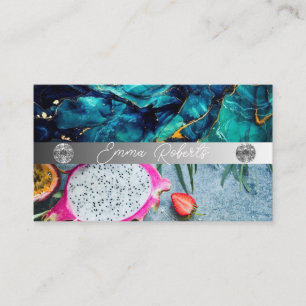 Carte de visite Coach Diamant Rose Marbre Argent