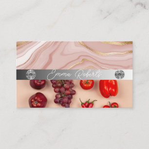 Carte de visite Coach Diamant Rose Marbre Argent