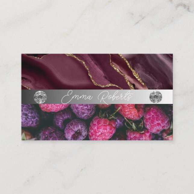 Carte de visite Coach Diamant Rose Marbre Argent (Devant)