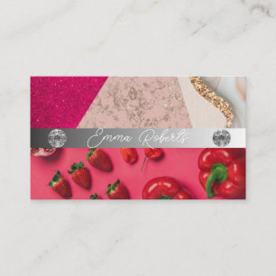 Carte de visite Coach Diamant Rose Marbre Argent