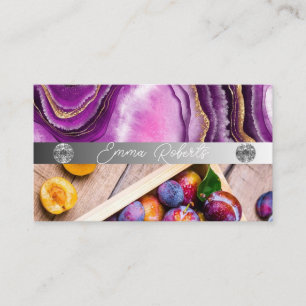 Carte de visite Coach Diamant Rose Marbre Argenté