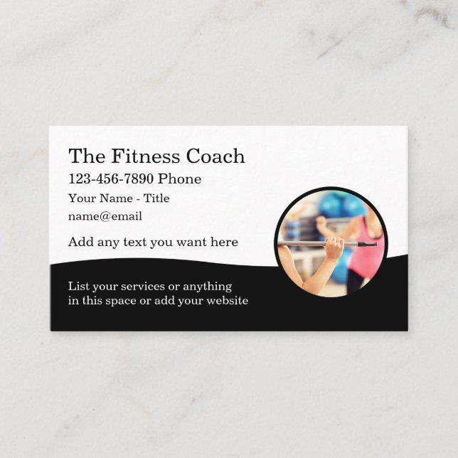 Carte De Visite Coach Et Cours De Fitness Moderne (Devant)