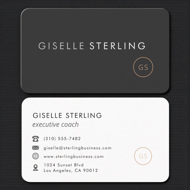 Carte De Visite Coach Exécutif Noir Professionnel (Créateur téléchargé)