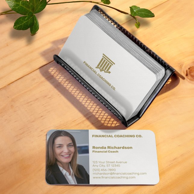 Carte De Visite Coach Financier Professionnel Blanc (Créateur téléchargé)