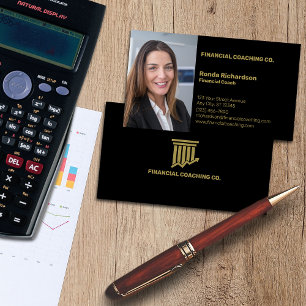 Carte De Visite Coach financier professionnel noir
