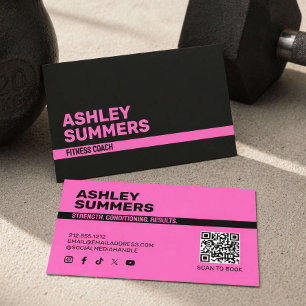 Carte De Visite Coach Fitness Rose Gras
