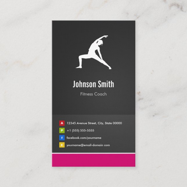 Carte De Visite Coach Fitness - Yoga Creative Innovative (Devant)